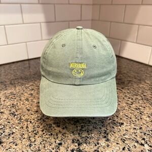 Nirvana Smiley Face Logo Cotton:On Dad Hat Baseball Cap Adjustable Green